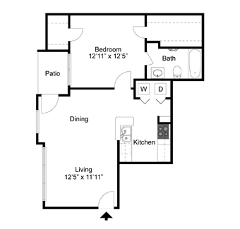 A5 - One Bedroom / One Bath - 647 Sq. Ft.*